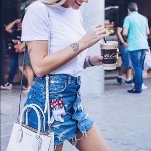 Zara minie mouse denim skirt